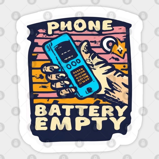 Phone, battery empty Sticker by ArtfulDesign